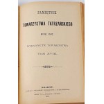PAMIĘTNIK TOWARZYSTWA TATRZAŃSKIEGO tom XVI-XX, 1895-9