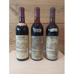 Nino Negri Grumello Barollo 0,75L 12,5% rocznik 1970 - 3 butelki; w drewnianej skrzynce