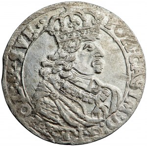 Poľsko, Jan Kazimierz, Koruna, šesťpenca 1661, muži. Bydgoszcz, T. Tymf
