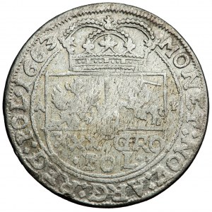 Polska, Jan Kazimierz, Korona, złoty (złotówka, tymf) 1663, men. Lwów