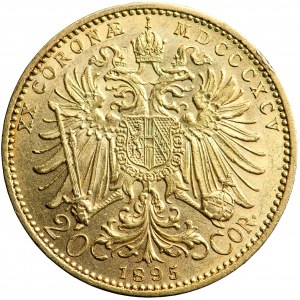 Rakúsko, František Jozef, 20 korún 1895, mincovňa. Viedeň