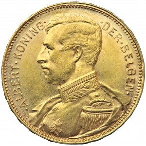 Belgia, Albert I, 20 franków 1914 flamandzkie, men. Bruksela