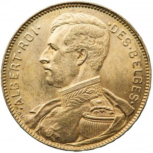 Belgie, Albert I., 20 franků 1914 Francouzi, muži. Brusel
