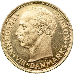 Dania, Fryderyk VIII, 20 koron 1912, men. Kopenhaga