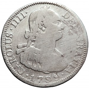 Spanien (Bolivien), Karl IV., 1/2 Peso (4 Reals), Männer. Potosí