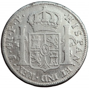 Hiszpania (Boliwia), Karol IV, 1/2 peso (4 reale), men. Potosí