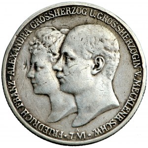 Německo, Meklenbursko-Schwerin, Friedrich Franz IV, 2 snubní značky 1904, muži. Berlín