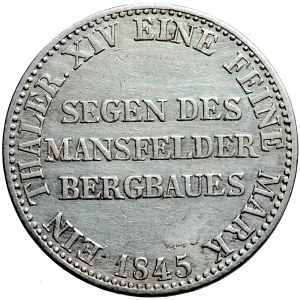 Deutschland, Preußen, Friedrich Wilhelm IV, Taler für Mansfelder Bergbau 1845, Männer. Berlin