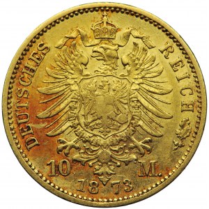 Německo, Prusko, Wilhelm I, 10 značek 1873, muži. Berlín