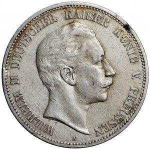 Deutschland, Preußen, Wilhelm II, 5 Mark 1907, Männer. Berlin