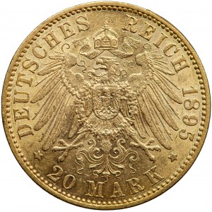 Německo, Prusko, Wilhelm II, 20 značek 1895, muži. Berlín