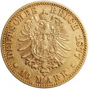 Deutschland, Sachsen, Albert, 10 Mark 1877, Männer. Dresden