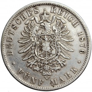 Niemcy, Wirtembergia, Karol I, 5 marek 1876, men. Stuttgart