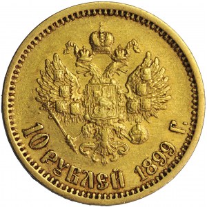 Rosja, Mikołaj II, 10 rubli 1899, men. Petersburg, A. Grashof
