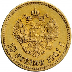 Rusko, Mikuláš II., 10 rublů 1901, m. Petrohrad, F. Zaleman