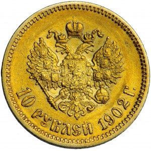 Rusko, Mikuláš II., 10 rublů 1902, muži. Petrohrad, A. Red'ko