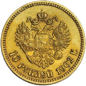 Rusko, Mikuláš II., 10 rublů 1902, muži. Petrohrad, A. Red'ko