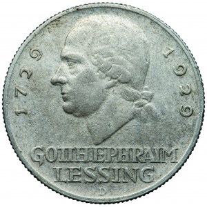 Nemecko, Weimarská republika, 3 známky 1929, G. E. Lessing, muži. Mníchov, navrhol R. Bosselt