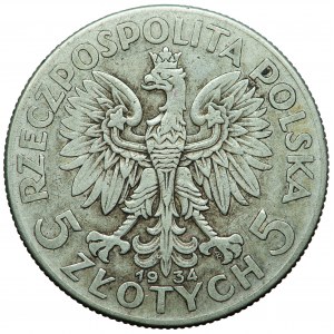 Polska, II Rzeczpospolita, 5 złotych 1934, typ Polonia, men. Warszawa