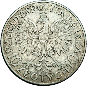 Polen, Zweite Republik, 10 Zloty 1932, Typ Polonia, m. London