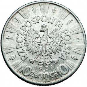 Polonia, Seconda Repubblica, 10 zloty 1936, tipo Piłsudski, m. Varsavia