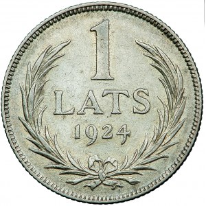 Lettonia, Prima Repubblica, 1 lats (lats) 1924, uomini. Londra