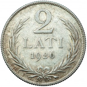 Lettland, Erste Republik, 2 Lats (lati) 1926, Männer. London