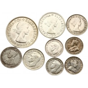 Australia 3 Pence - Florin 1910-1962 Lot of 9 coins