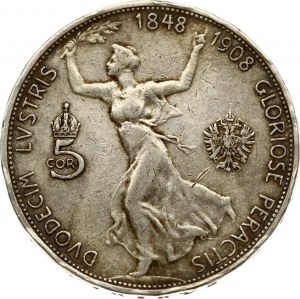 Austria 5 Corona 1908 60 Years of Reign