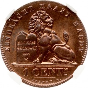 Belgium 1 Centime 1894 NGC MS 66 RB TOP POP
