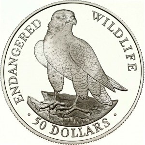 Cook Islands 50 Dollars 1991 Peregrine Falcon