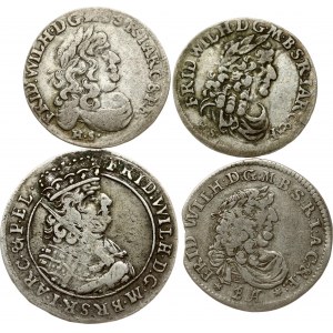 Germany 6 & 18 Groscher 1682-1686 Lot of 4 coins