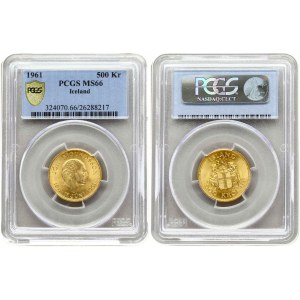 Iceland 500 Kronur 1961 Jon Sigurdsson PCGS MS66