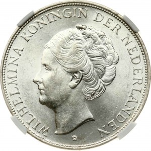 Netherlands 2½ Gulden 1939 NGC MS 62 ONLY 2 COINS IN HIGHER GRADE