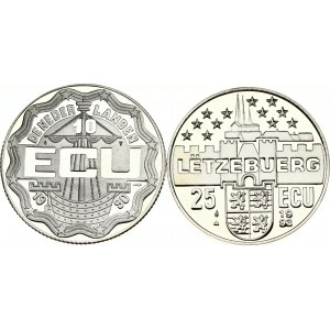 Netherlands 10 ECU 1990 & Luxembourg 25 ECU 1993 Lot of 2 coins