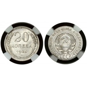 Russia 20 Kopecks 1928 NGC MS 66