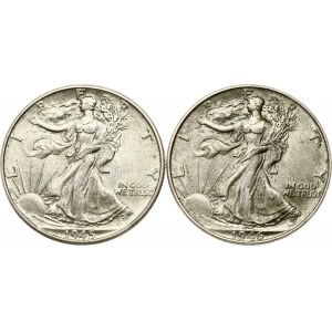 USA 1/2 Dollar 1945 & 1946 Lot of 2 coins