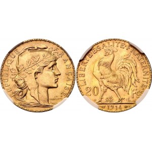 France 20 Francs 1914 NGC MS65