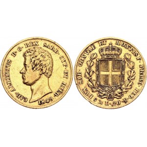 Italian States Sardinia 20 Lire 1849 P