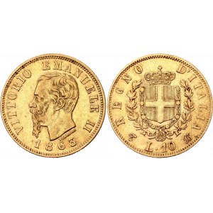 Italy 10 Lire 1863 T BN