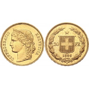 Switzerland 20 Francs 1896 B