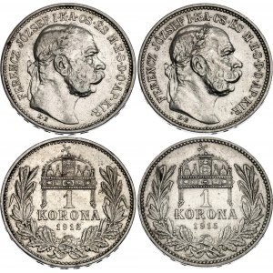 Hungary 2 x 1 Korona 1912 - 1915 KB