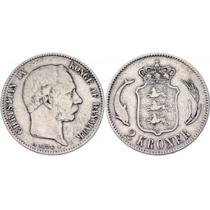 Denmark 2 Kroner 1876 HC CS