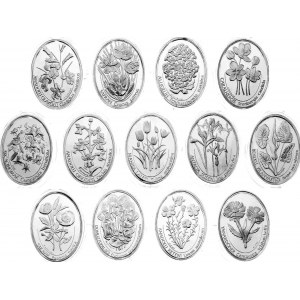 Turkey Set of 13 Coins 2002 Turkish Flowers Series