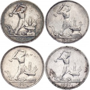 Russia - USSR 4 x 50 Poltinnik 1924 - 1927