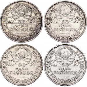 Russia - USSR 4 x 50 Poltinnik 1924 - 1927