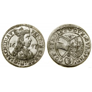 Austria, 3 krajcars, 1647, Hall