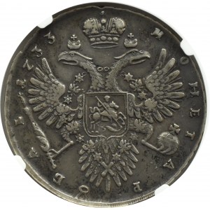 Rusko, Anna Ivanovna, rubľ 1733, Moskva, Kadaševský Monetný dvor, NGC VF35