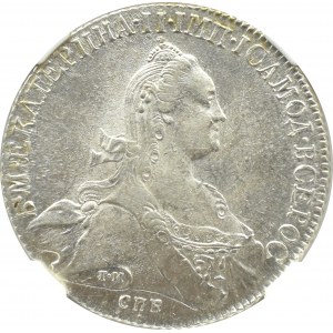 Russia, Catherine II, ruble 1776 СПБ TИ ЯЧ, St. Petersburg, NGC MS62