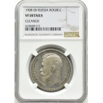 Rosja, Mikołaj II, rubel 1908 EB, Petersburg, NGC VF